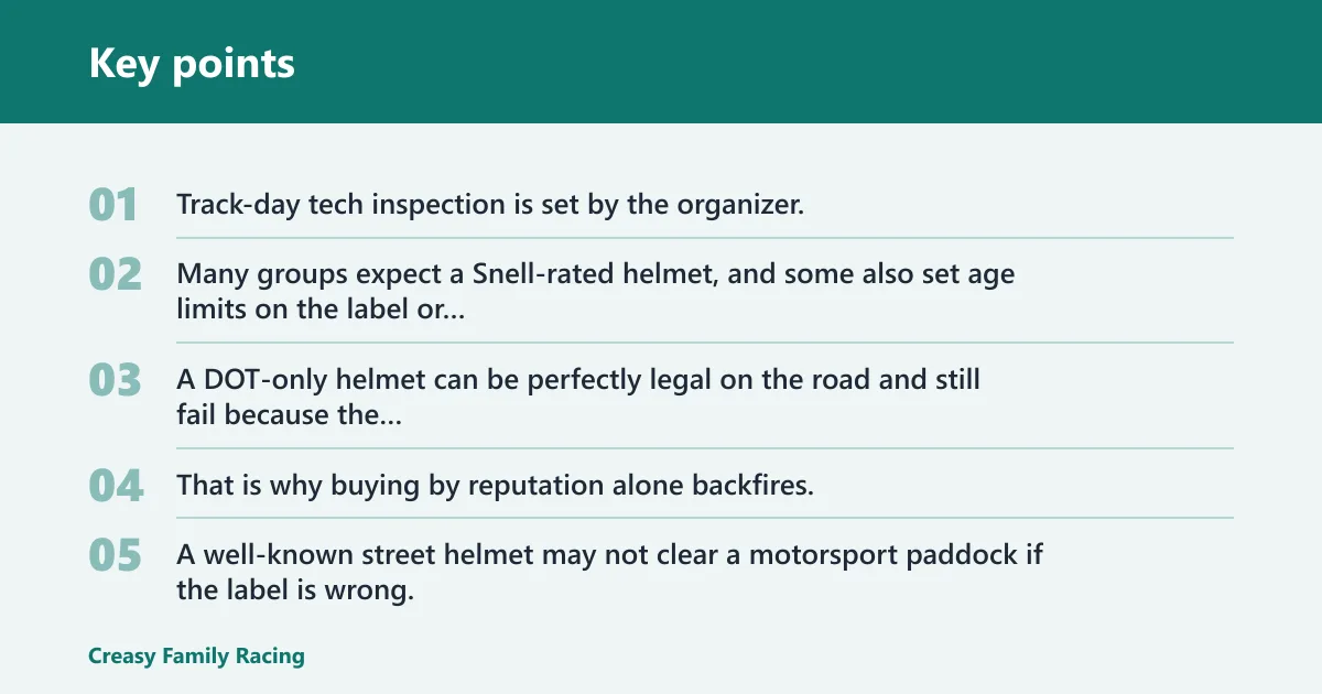 Key points: Which rating matters for motorsport?