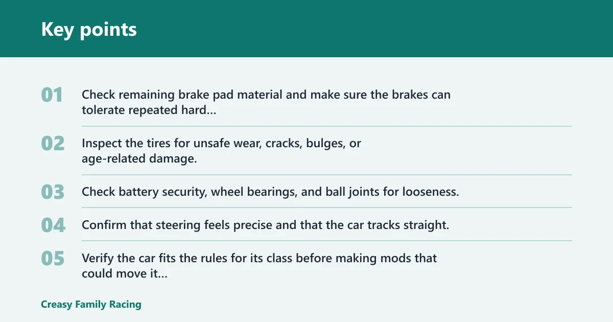 Key points: Beginner autocross car checklist