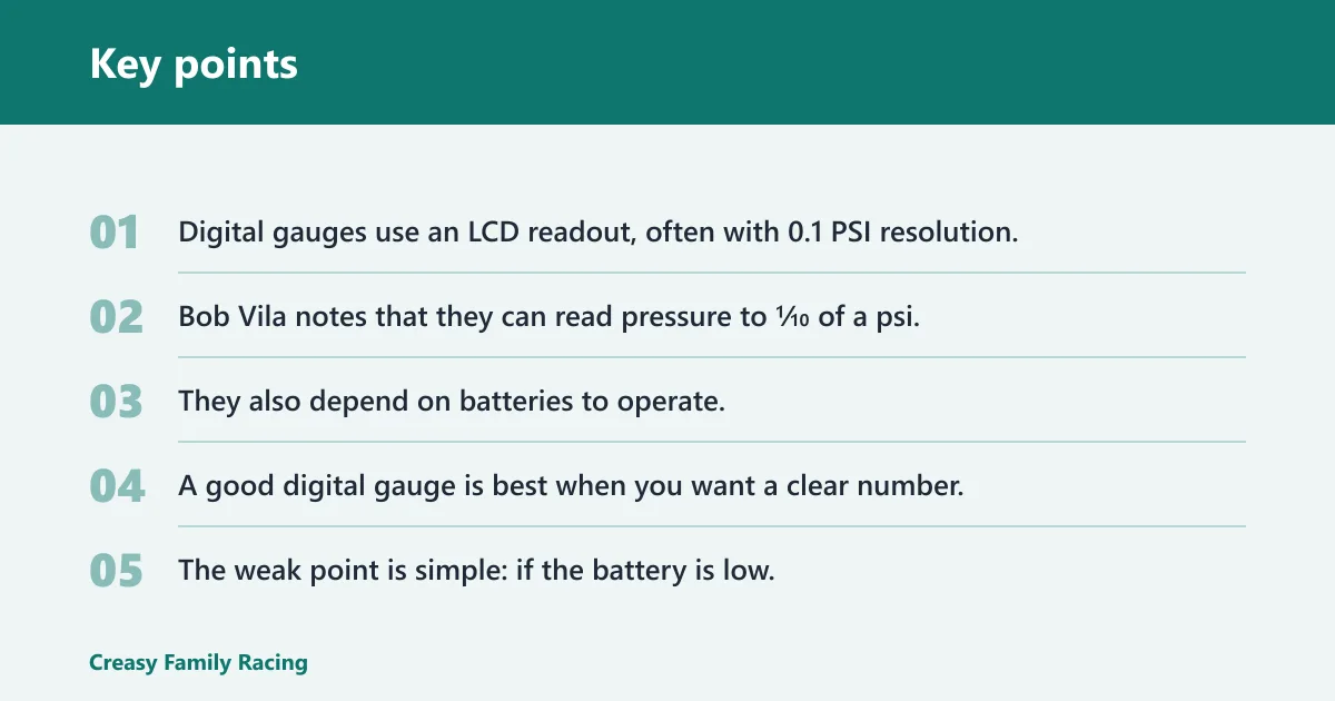 Key points: Which gauge type is best for track use?